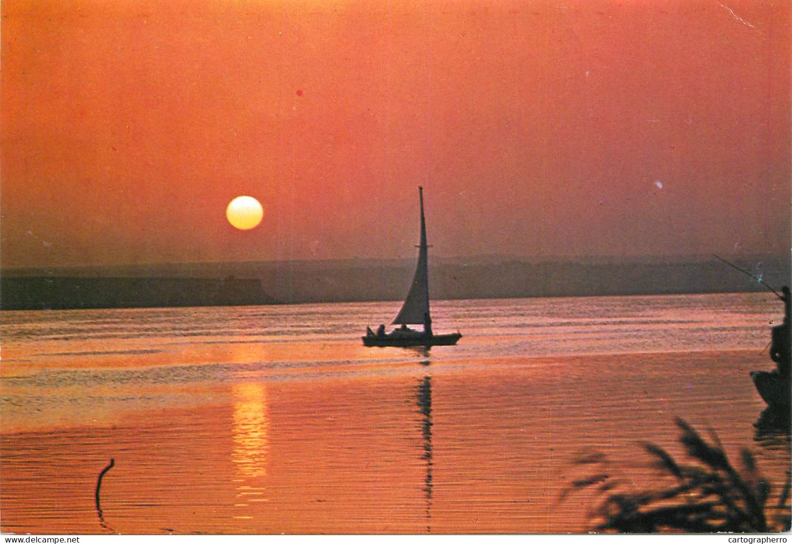 Navigation Sailing Vessels & Boats Themed Postcard Romania Mamaia Siut Ghiol Sunset - Segelboote