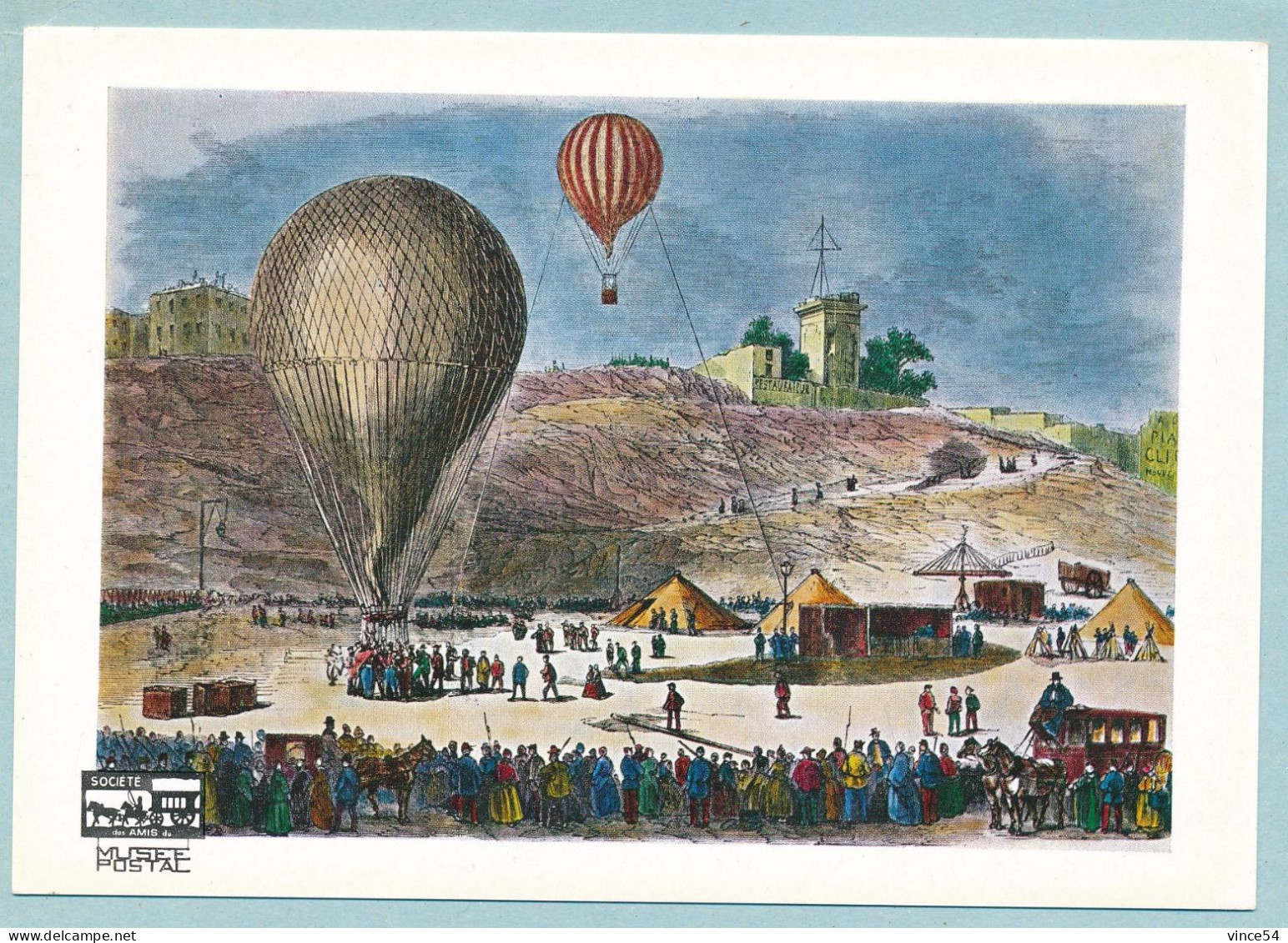 12 Octobre 1870 - Montmartre Place Saint-Pierre, Départ Du Ballon-poste "Louis Blanc" - Poste & Facteurs