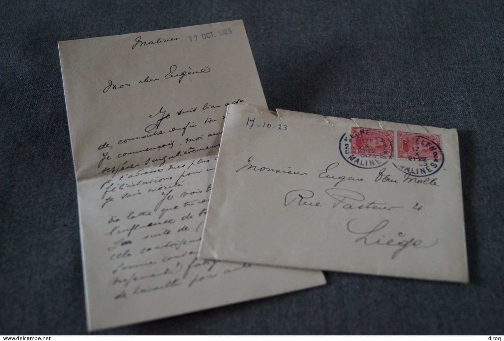 Très Bel Envoi ,oblitération De Malines 1923, + Courrier, Pour Collection - Andere & Zonder Classificatie