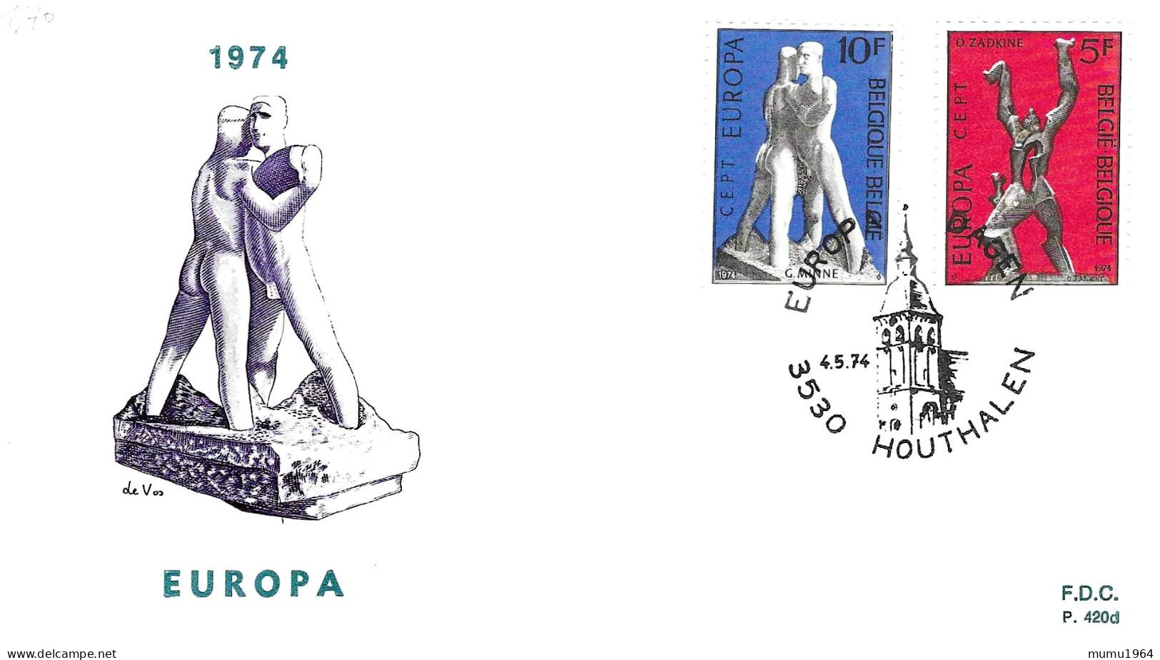 COB - FDC N° 420d - Timbre N° 1714/15 - 1971-1980