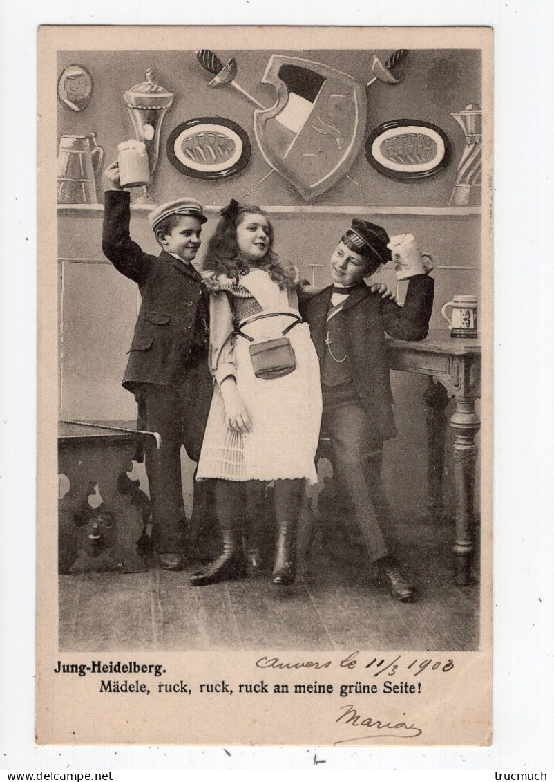 259 - HUMOUR - Jung Heidelberg - Enfants - Zechende Junge Studenten - Série De 6 Cartes *1903* - Humour