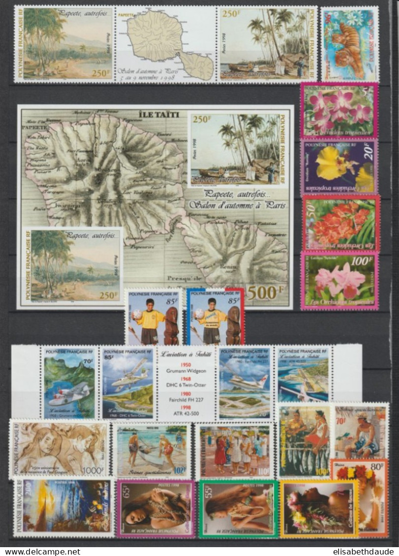 POLYNESIE - 1998 - LIVRAISON GRATUITE - ANNEE COMPLETE AVEC BLOCS ** MNH - - Full Years