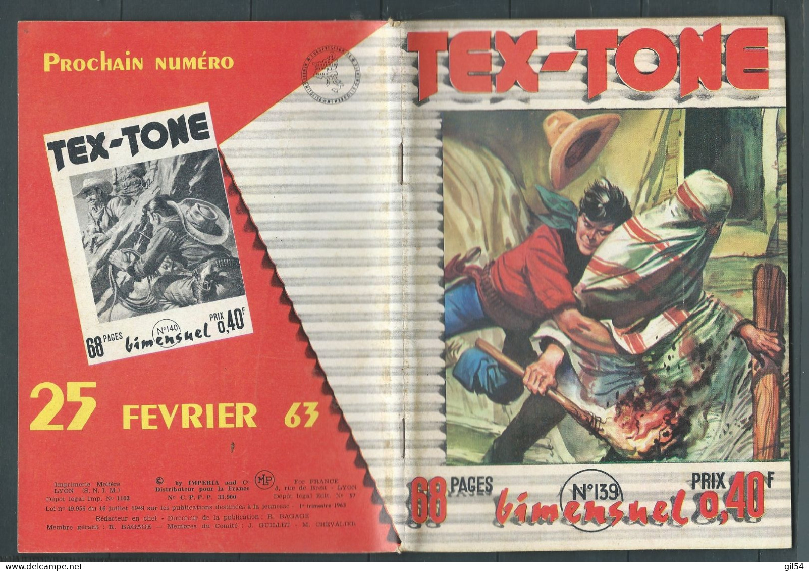Tex-Tone  N° 139 - Bimensuel  "  Jour De F^te à Casa-diego    " - D.L.  1er Trimestre 1963 - Tex0404 - Petit Format