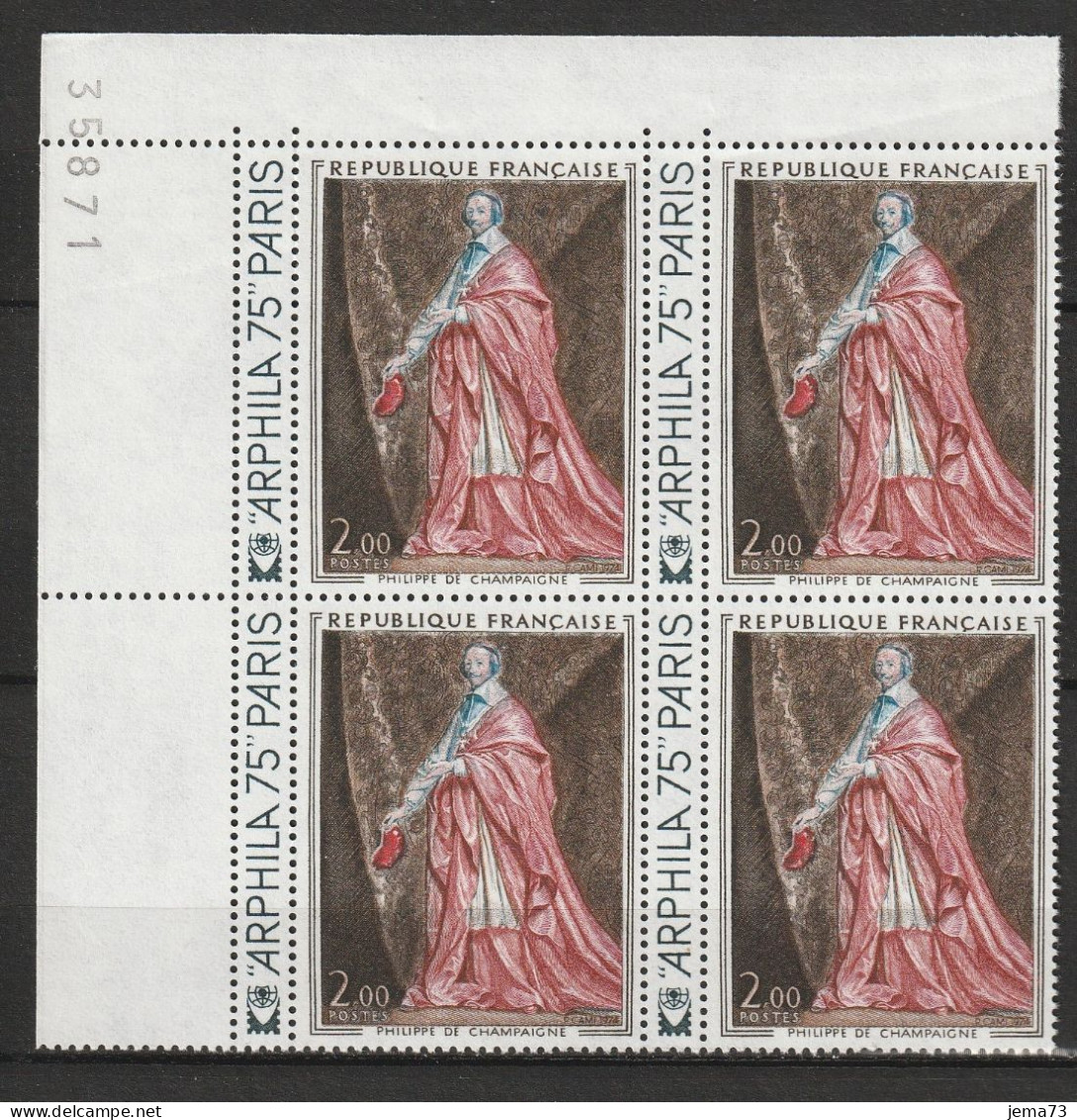 N° 1766 Ieuvre D'Art:Philippe De Champaigne: Beau Bloc De 4 Timbres Neuf Impeccable, Beaux Timbres Neuf Impréccable - Unused Stamps