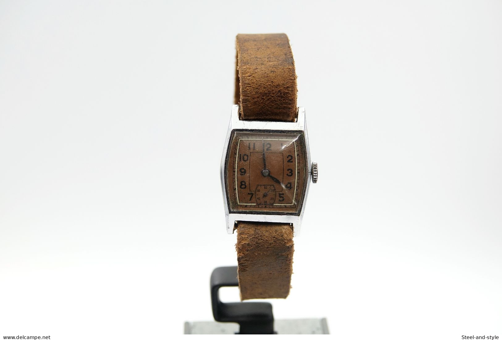 Watches : OMICRA TANK ART DECO WITH HAND MADE BAND - 1940's - Original  - Running - Excelent Condition - Orologi Moderni