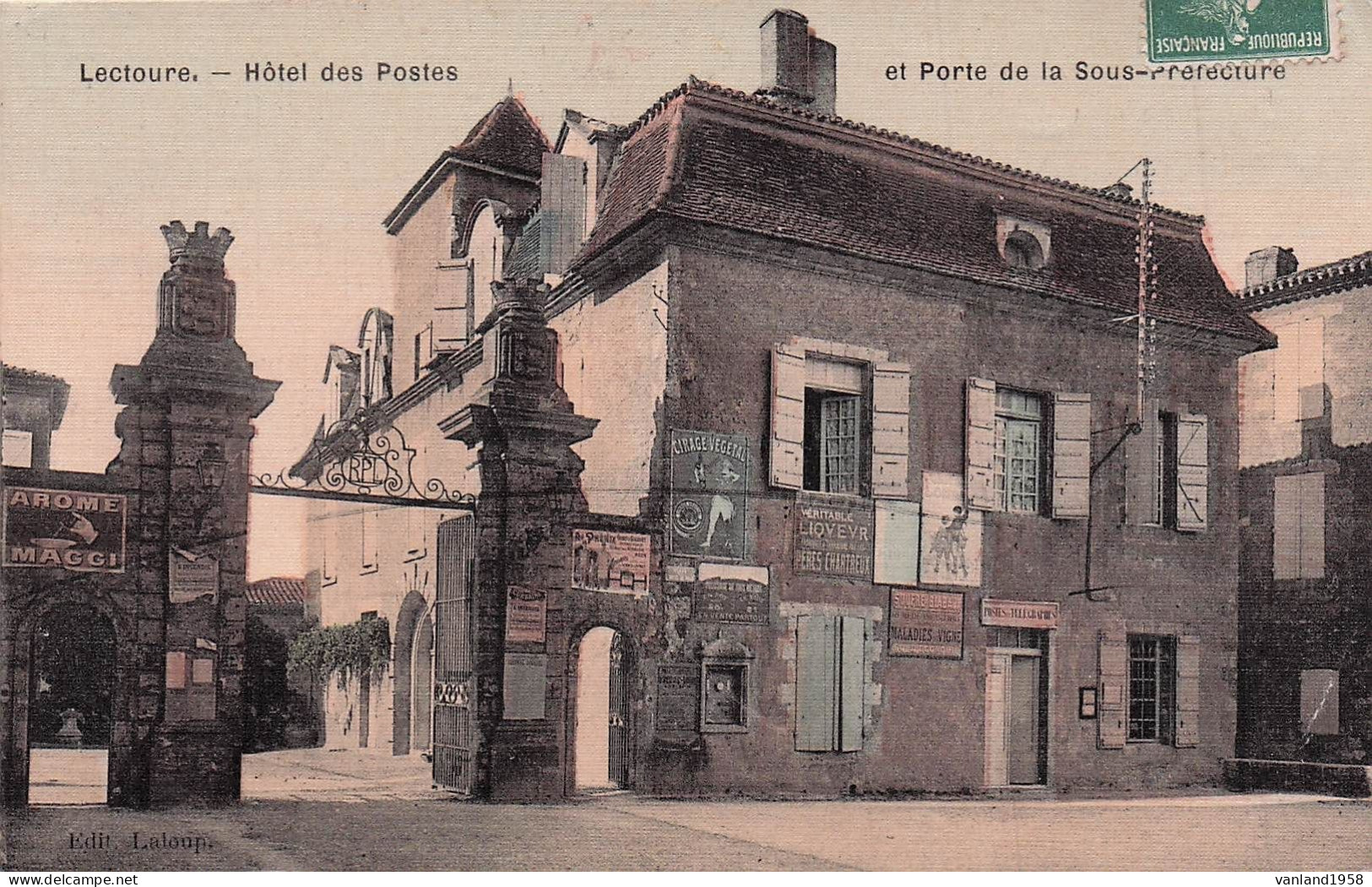 LECTOURE-hôtel Des Postes Et Porte De La Sous-préfecture (colorisée) - Lectoure