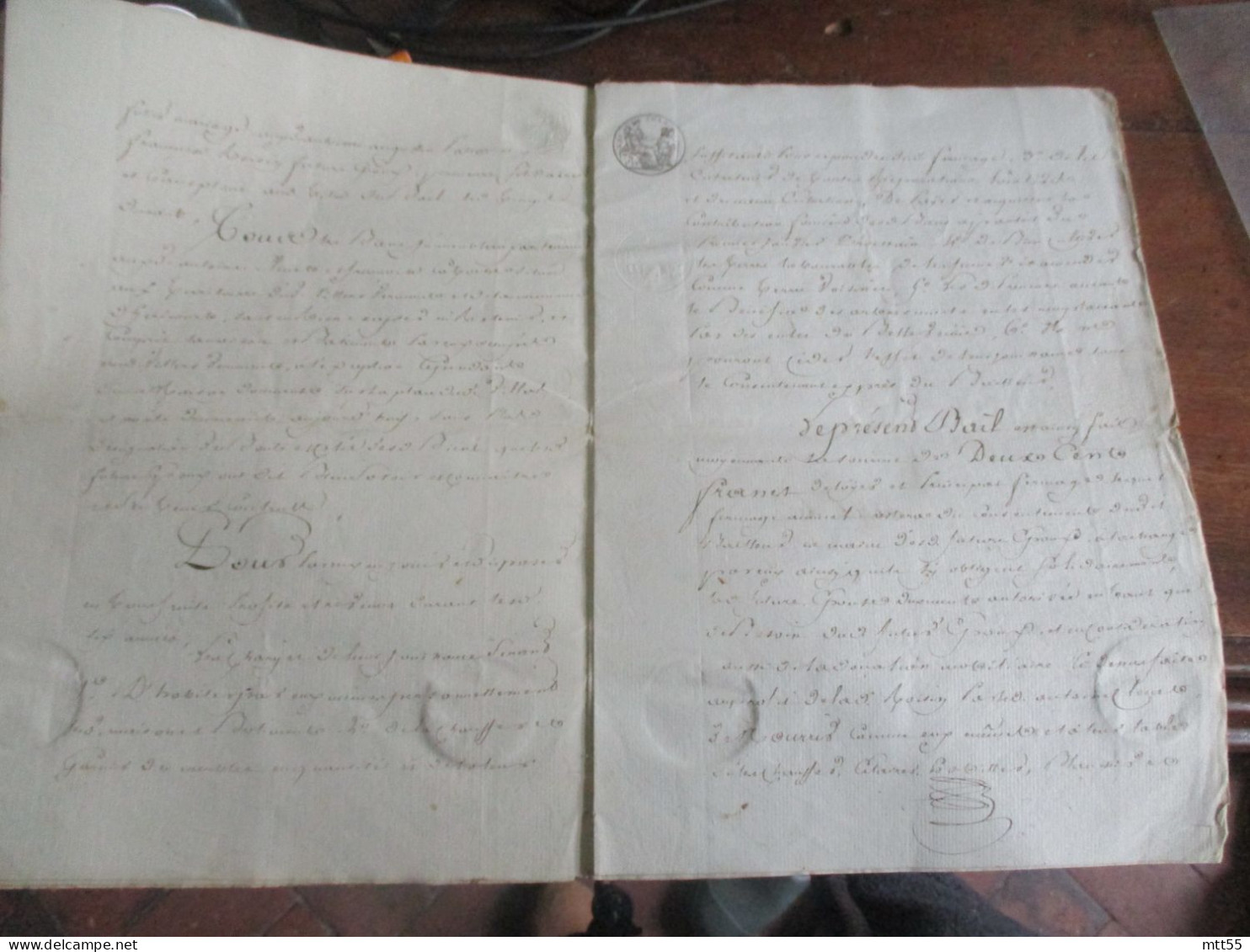 1809 CONTRAT DE MARIAGE MANUSCRIT TIMBRE FISCAL  8 PAGES