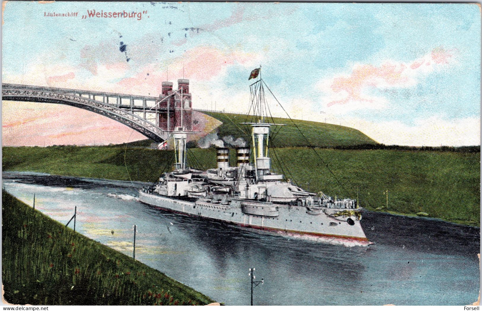Linienschiff “Weissenburg” (Deutschland) (Stempel: Brunsbüttel 1906) - Guerre