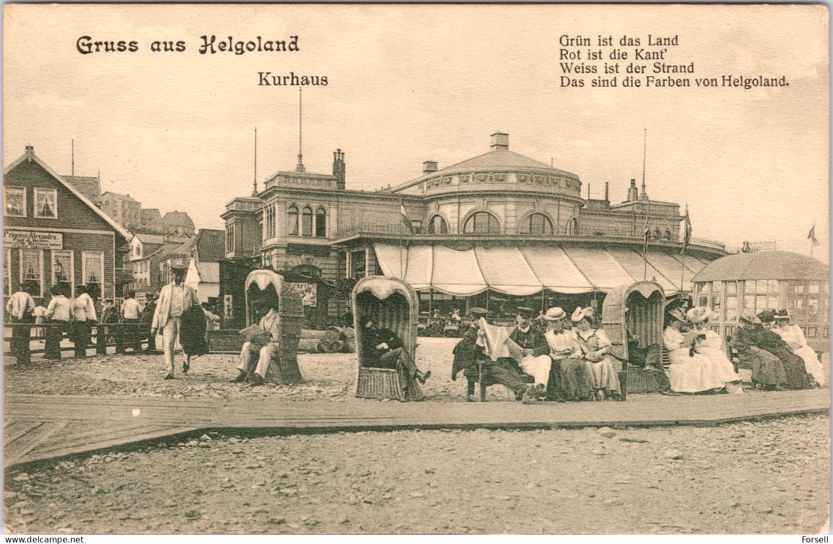 Gruss Aus Helgoland, Kurhaus (Gelaufen Als Feldpost 1915) - Helgoland