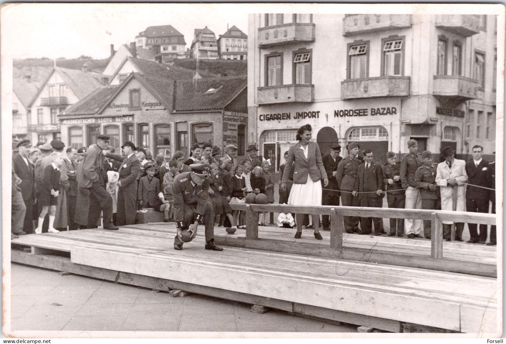 Kegeln Auf Helgoland , September 1942 (Ungebraucht Mit Notizen Auf Textseite) - Helgoland