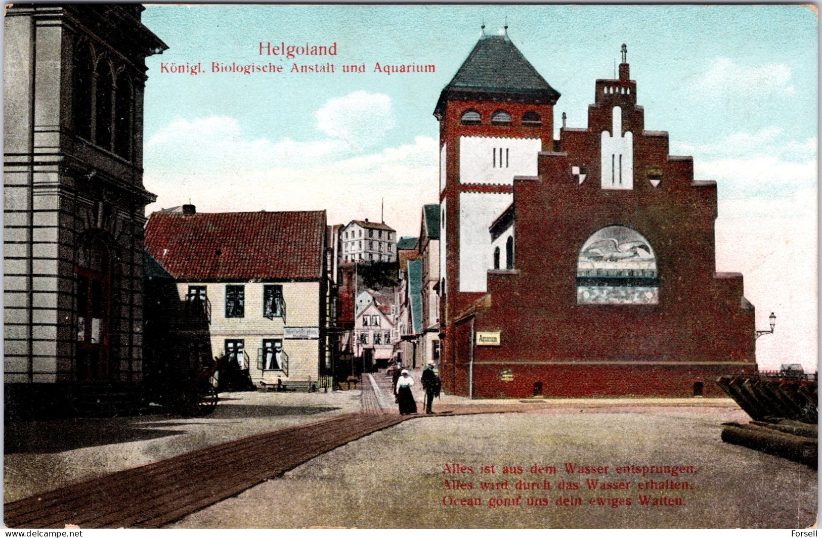 Helgoland, Königlich Biologische Anstalt Und Aquarium (Gelaufen 1915) - Helgoland