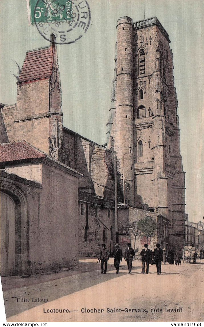 LECTOURE-clocher St Gervais,côté Levant (colorisée) - Lectoure