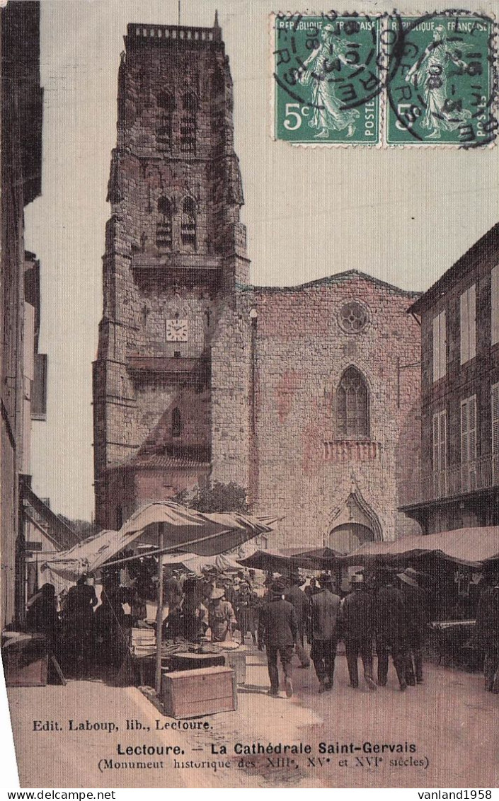 LECTOURE-la Cathédrale St Gervais (colorisée) - Lectoure