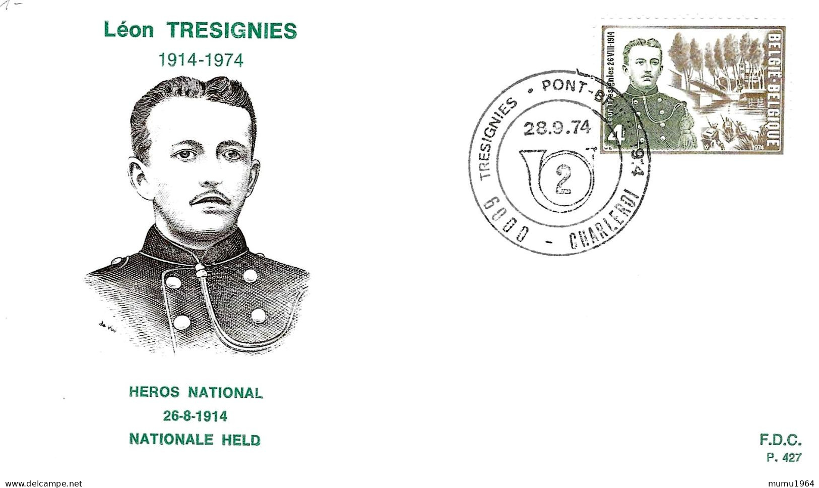 COB - FDC N° 427 - Timbre N° 1726 - 1971-1980