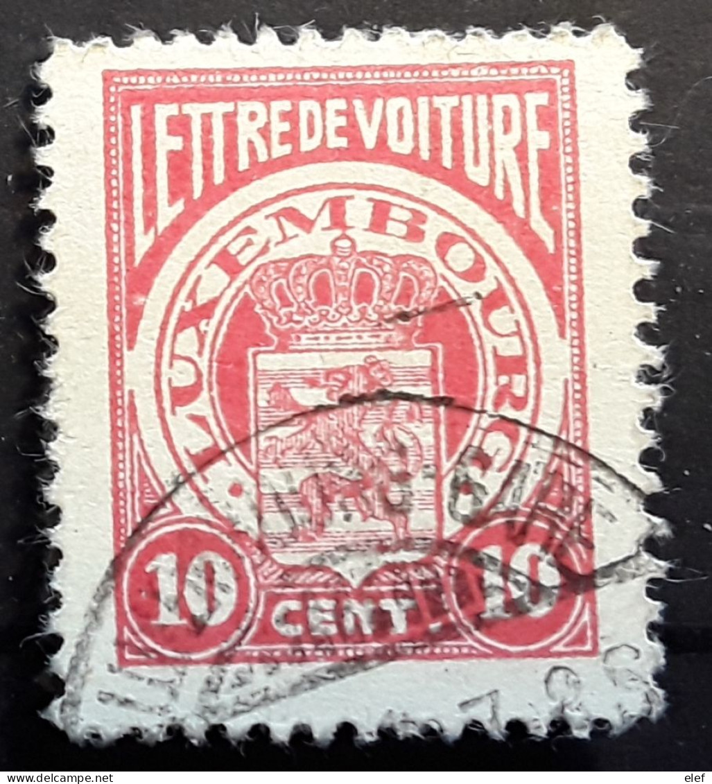 LUXEMBOURG 1929 - 1932 Fiscal ? LETTRE DE VOITURE,  10 C Rose Carmin Obl Luxembourg Gare , TB - Revenue Stamps