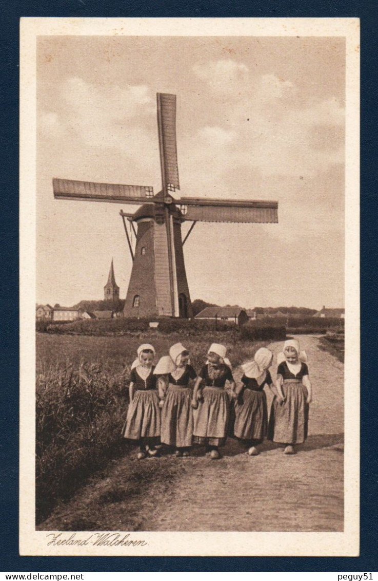 Zeeland. Jeunes Filles En Costumes Traditionnels Et Moulin à Vent. Lot De 3 Cartes - Other & Unclassified