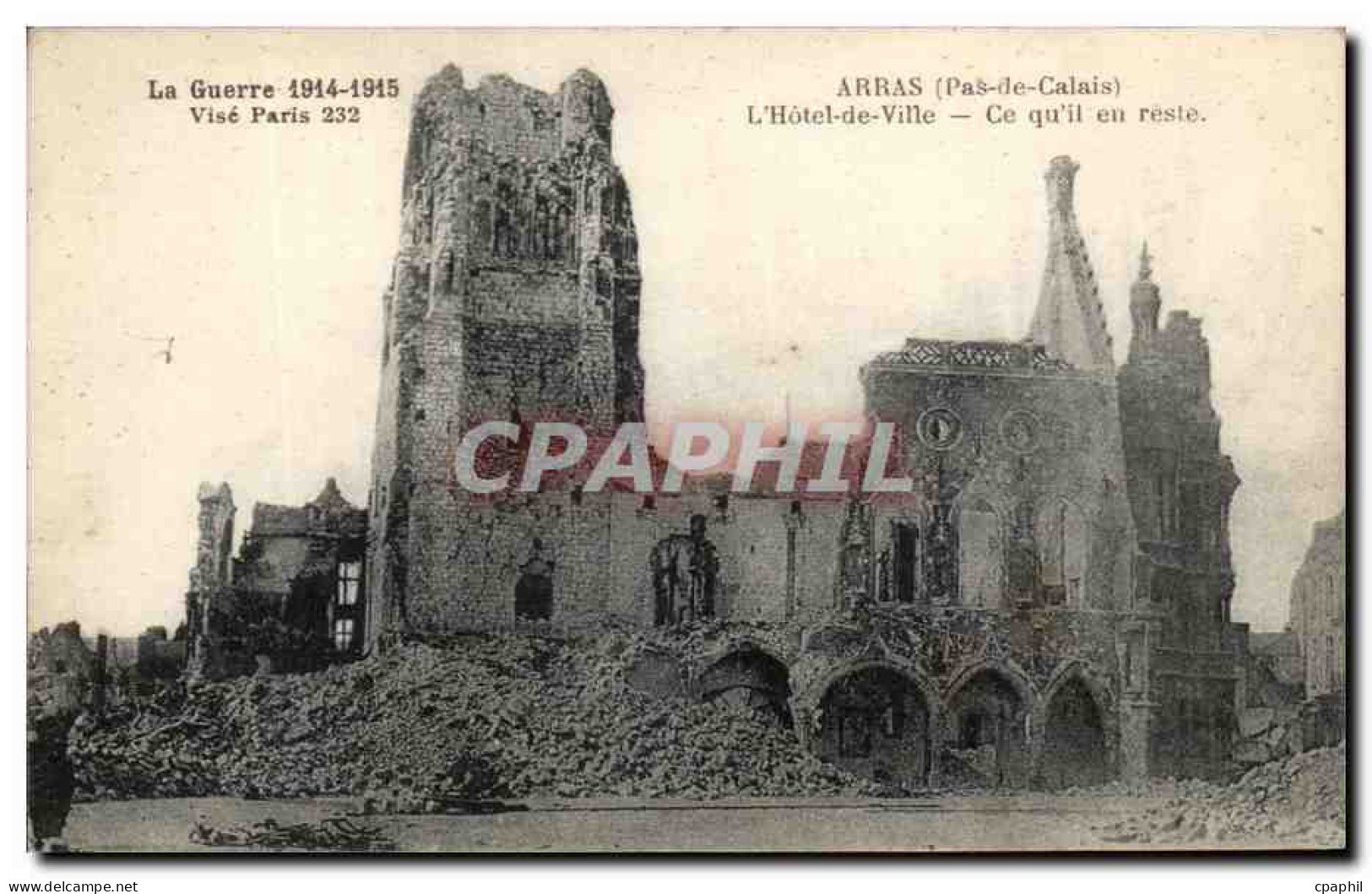 CPA Arras L&#39Hotel De Ville Militaria - Arras