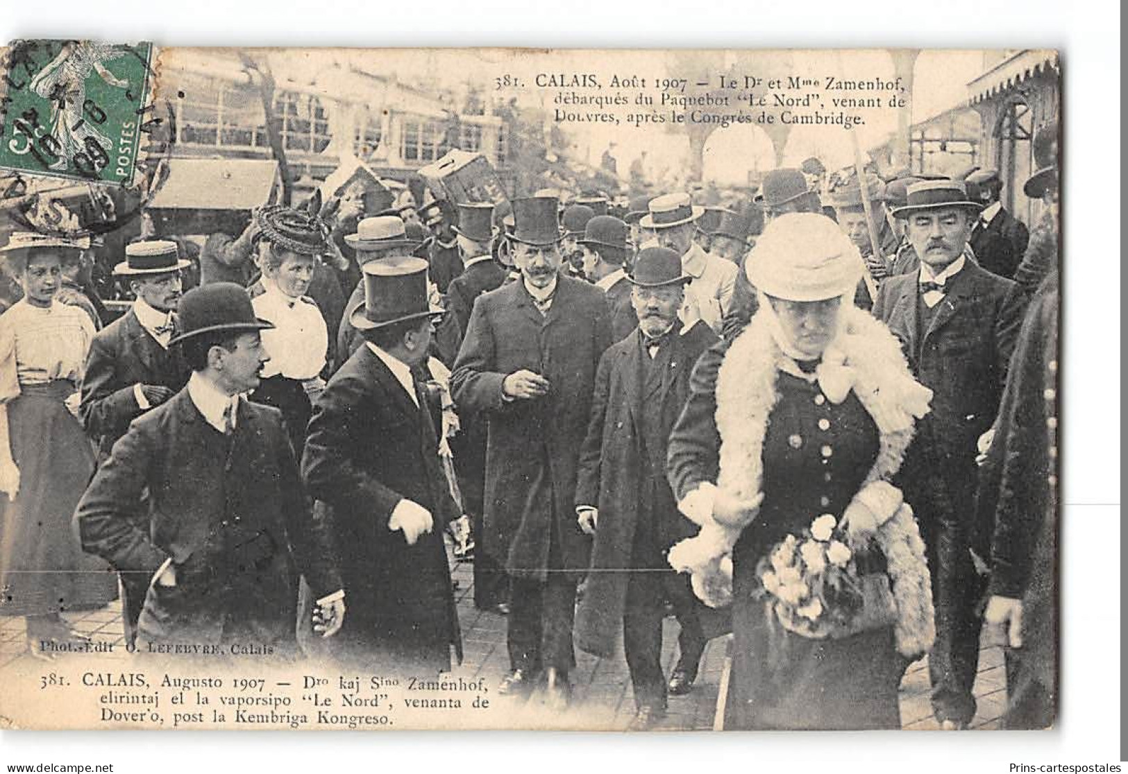 CPA 62 Calais Le Dr Et Mme Zamenhof Débarqués Du Paquebot Le Nord  Après Le Congrès De Cambridge - Calais