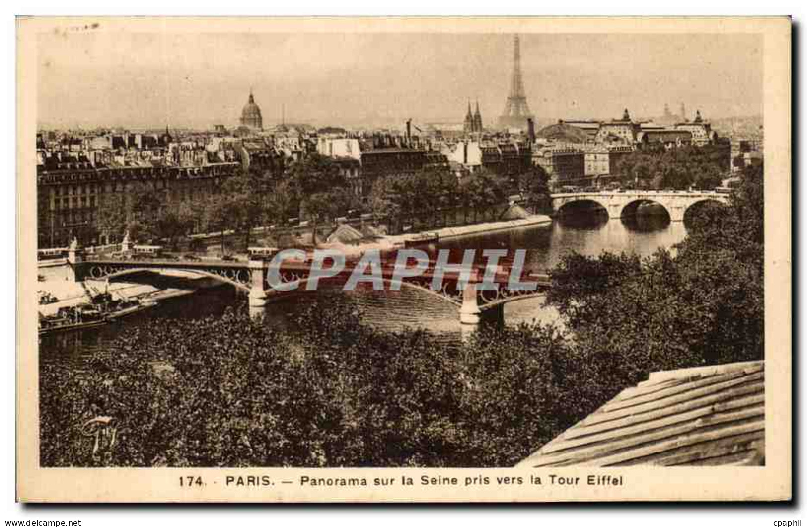 CPA Paris Panorama Sur La Seine Pris Vers La Tour Eiffel - Panorama's