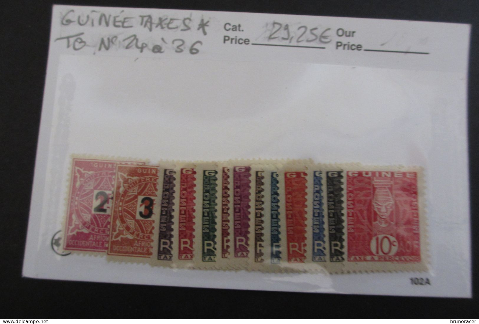 GUINEE TAXES N°24 à 36 NEUF* TB  COTE 29,25 EUROS VOIR SCANS - Unused Stamps