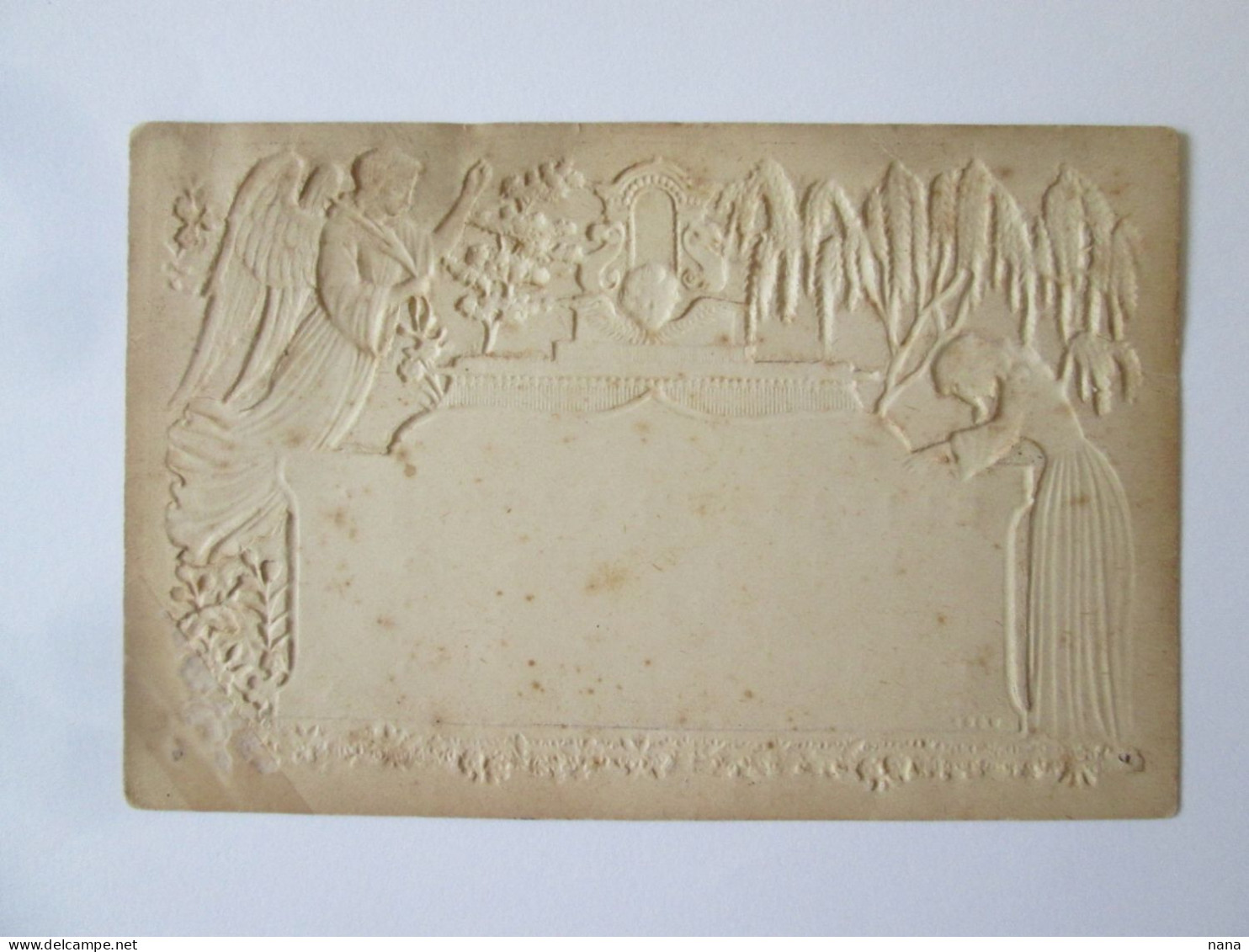 Rare! Embossing Funeral Card 115x76 Mm With 3D Effect From 1876/Carte Funeraire 115x76 Mm En Relief Avec Effet 3D De1876 - Begrafenis