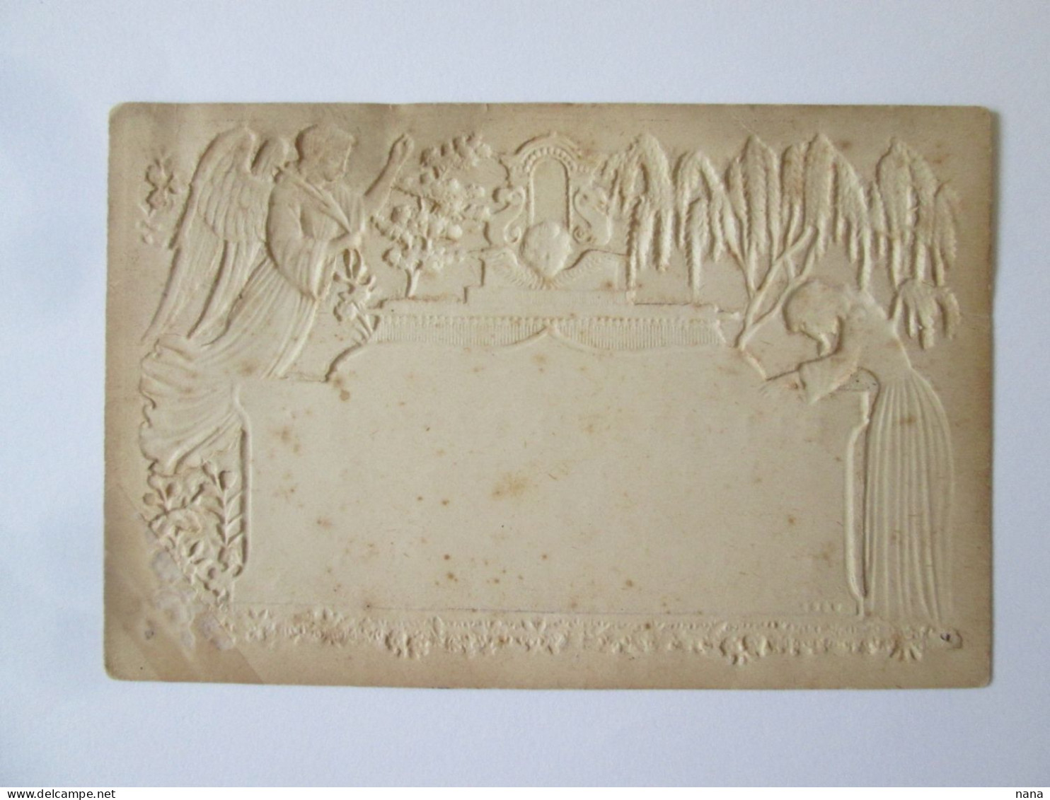 Rare! Embossing Funeral Card 115x76 Mm With 3D Effect From 1876/Carte Funeraire 115x76 Mm En Relief Avec Effet 3D De1876 - Funérailles