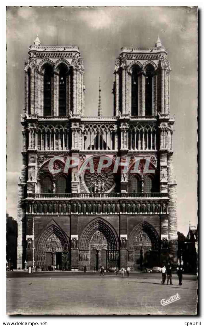 CPA Paris Facade De Notre Dame - Notre Dame De Paris
