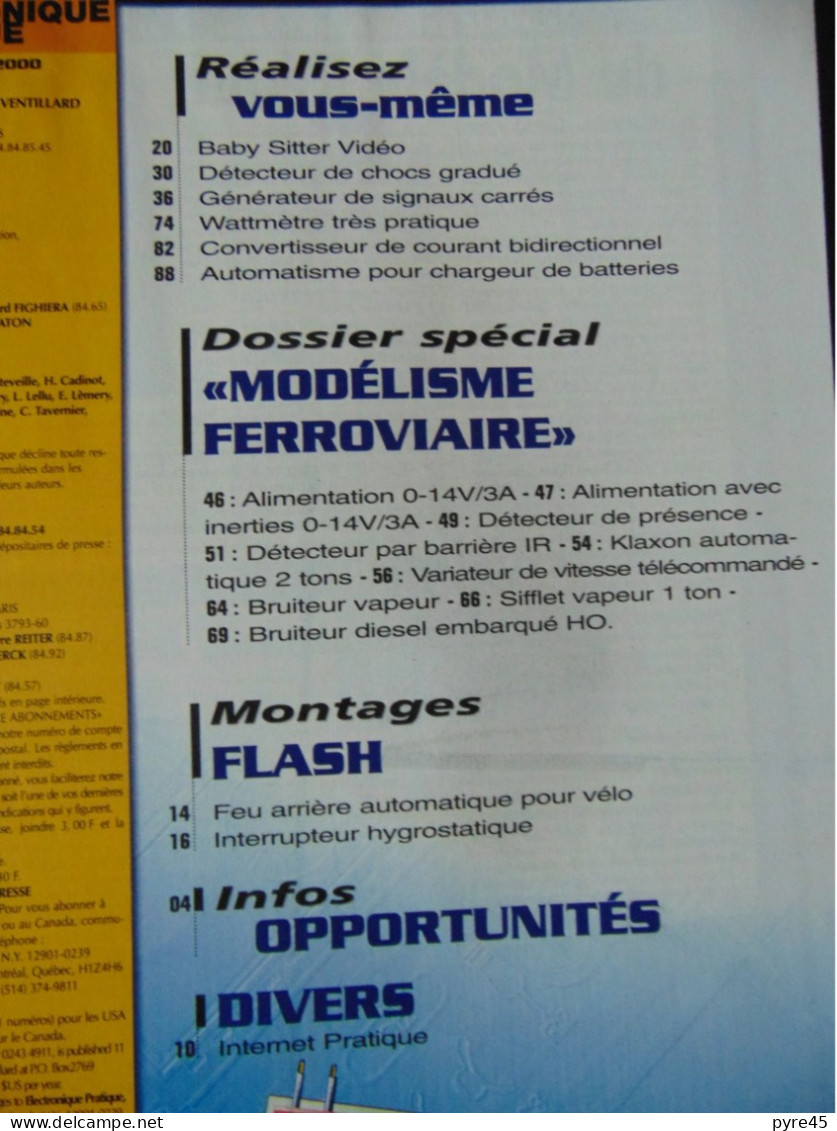 REVUE ELECTRONIQUE PRATIQUE N° 244 MODELISME FERROVIAIRE 2000 - Eisenbahnen & Bahnwesen
