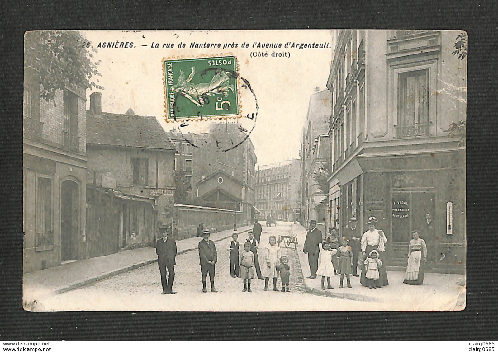 92 - ASNIÈRES - La Rue De Nanterre Près De L'Avenue D'Argenteuil - 1912 - Asnieres Sur Seine