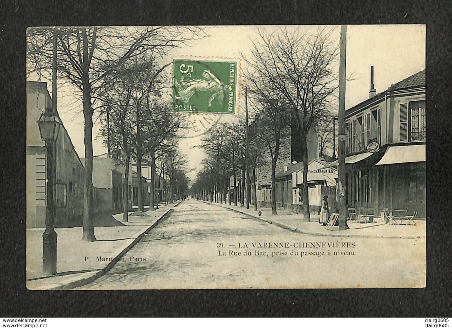 94 - LA VARENNE-CHENNEVIERES - La Rue Du Bac, Prise Du Passage à Niveau - 1914? - Sonstige & Ohne Zuordnung