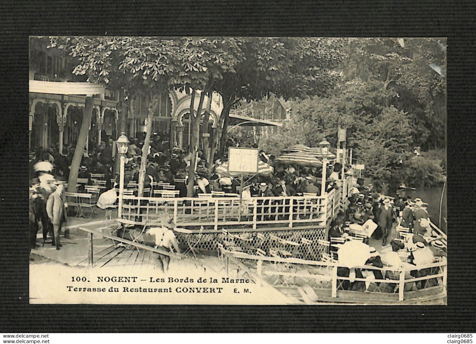 94 - NOGENT - Les Bords De La Marne - Terrasse Du Restaurant CONVERT - 1913 - Nogent Sur Marne