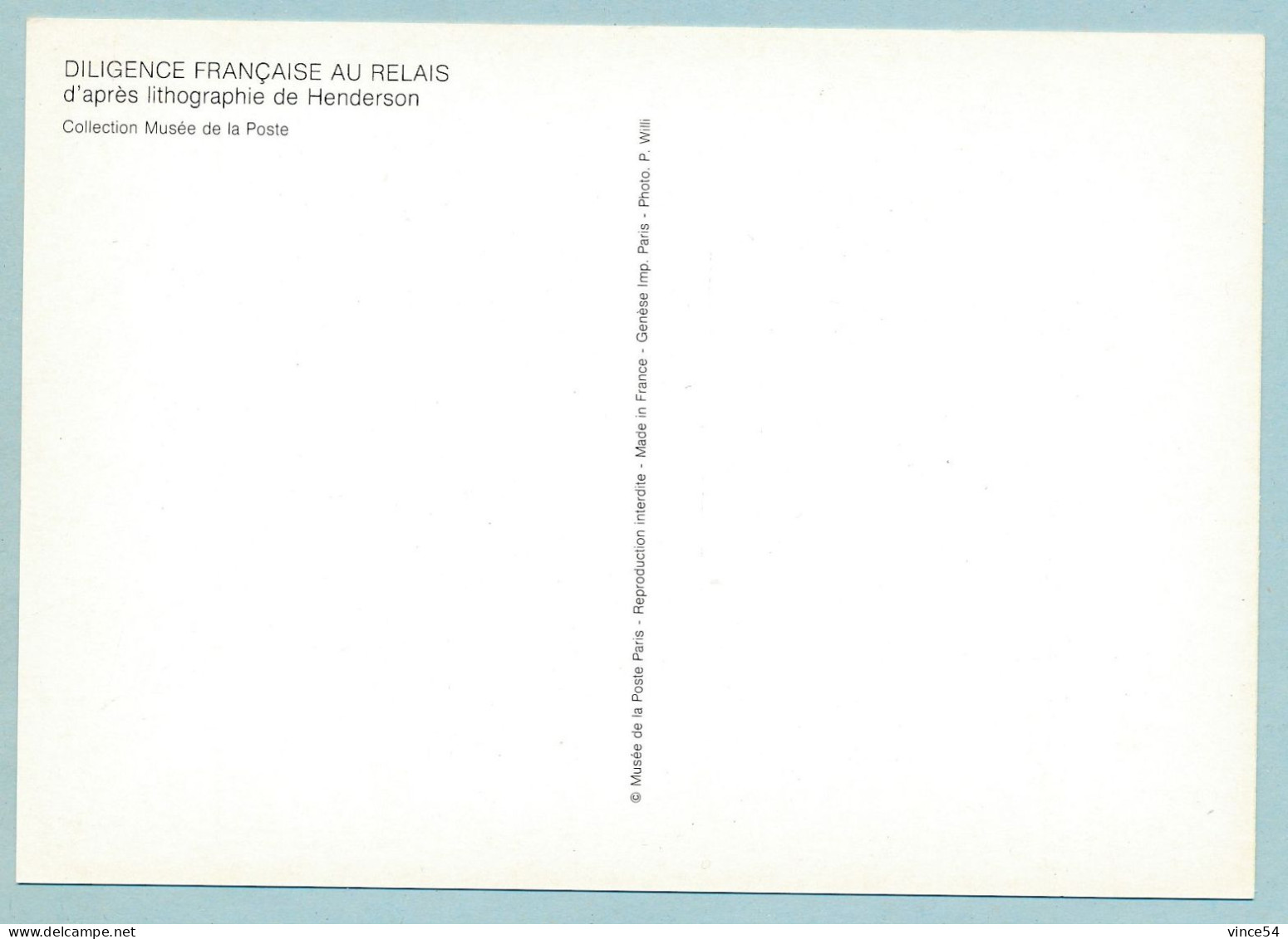 Diligence Française Au Relais D'après Lithographie De Henderson - Postal Services