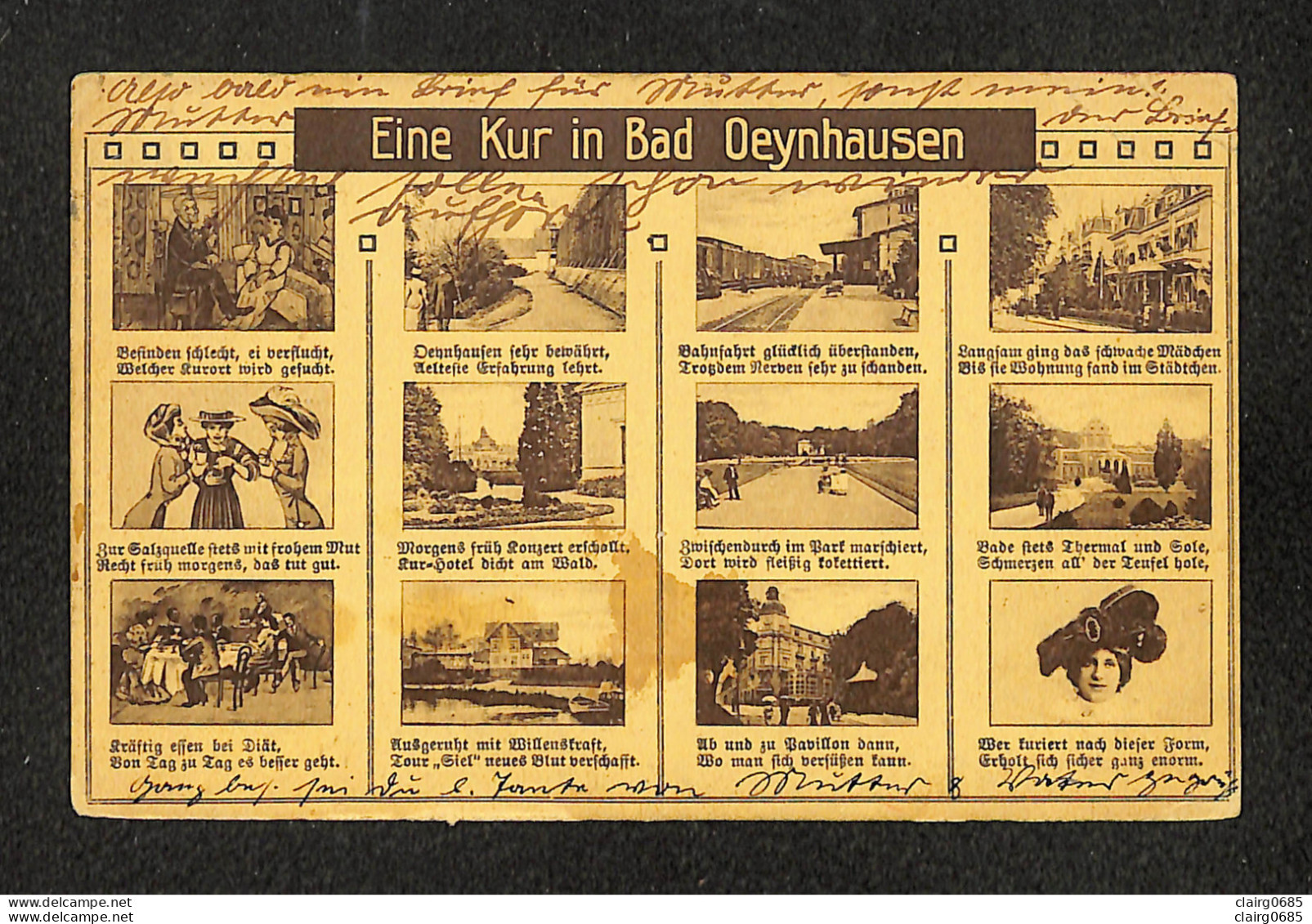 ALLEMAGNE - BAD OEYNHAUSEN - Eine Kur In Bad Oeynhausen - Multivues (12 Miniatures)- 1911 - Bad Oeynhausen