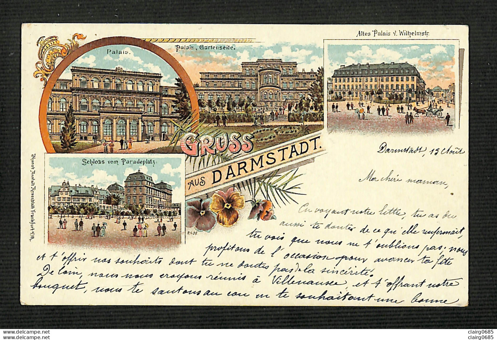 ALLEMAGNE - DARMSTADT - Gruss Aus Darmstadt - 1898  - Darmstadt