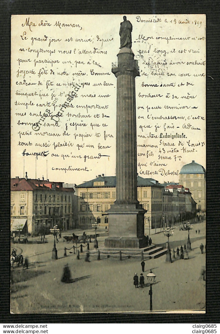 ALLEMAGNE - DARMSTADT - Gruss Aus Darmstadt - Ludwigsstäule - 1899 - RARE - Darmstadt