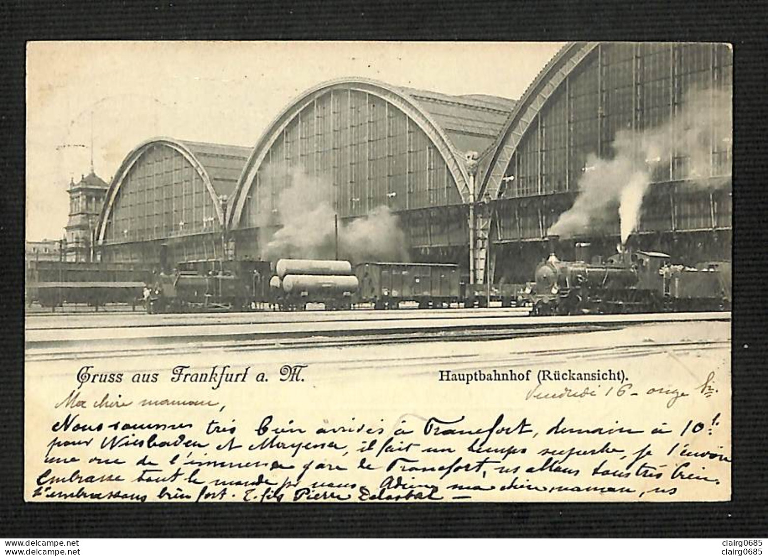 ALLEMAGNE - FRANKFURT - Gruss Aus FRANKFURT A. M. - Hauptbahnhof (Ruckansicht) - 1898 - Frankfurt A. Main