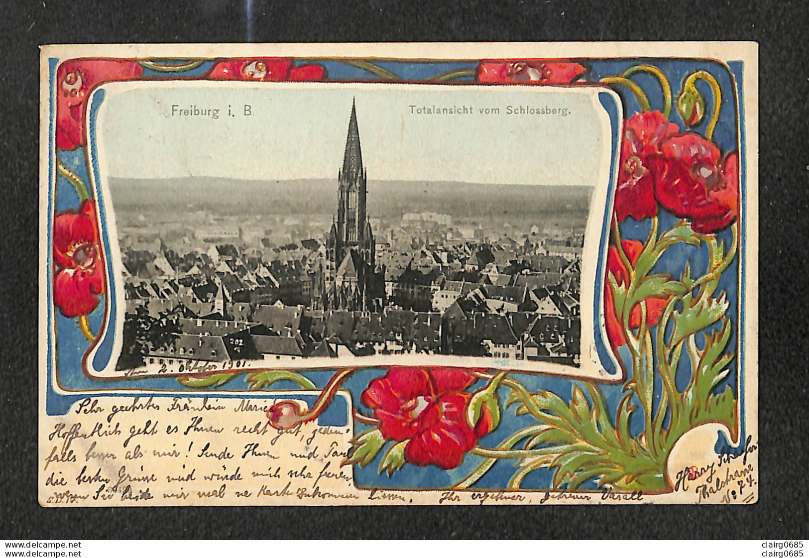 ALLEMAGNE - FREIBURG  I. B. - Totalansicht Vom Schlossberg. - 1901 - RARE - Freiburg I. Br.