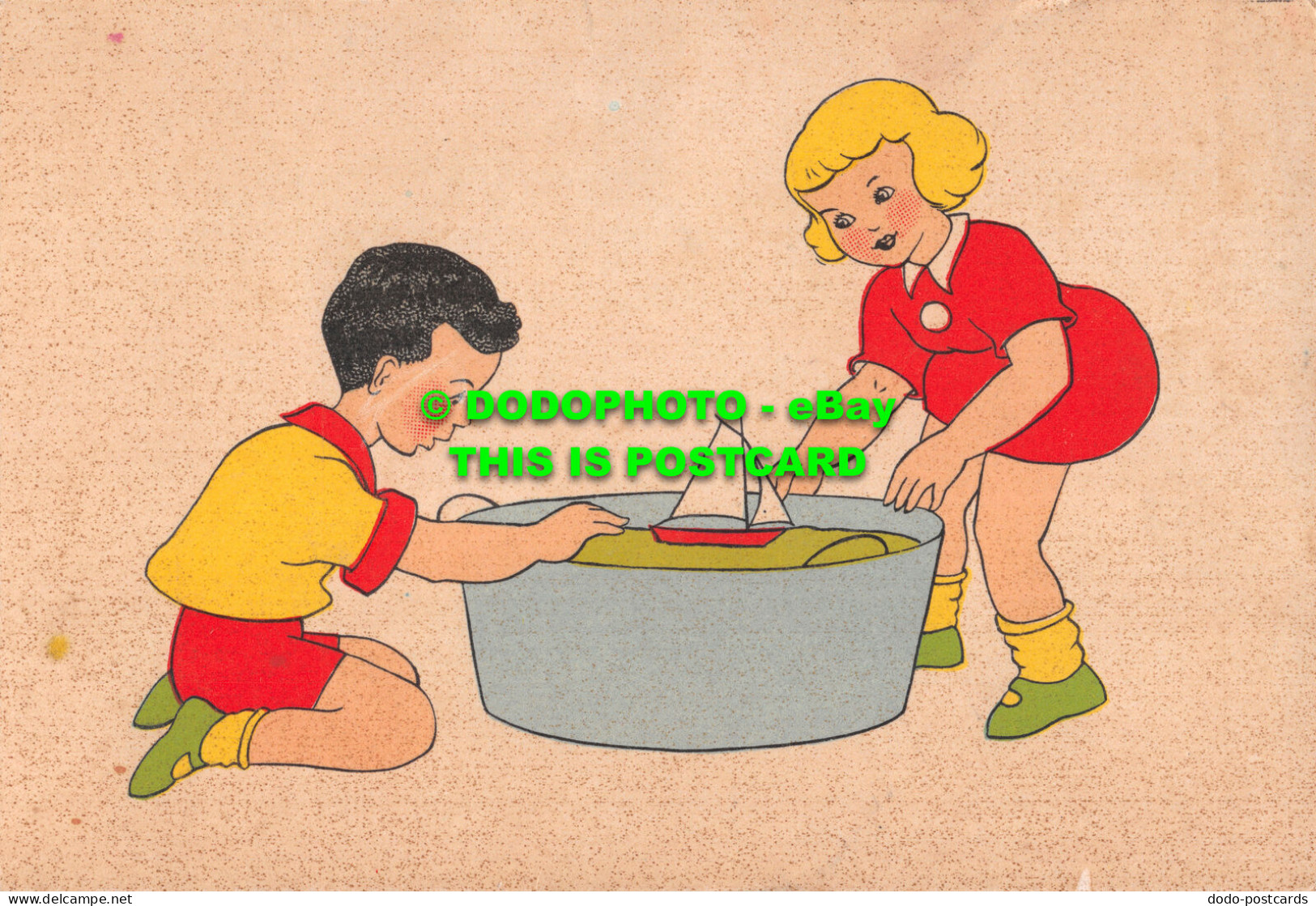 R529269 Children. Playing. Illustration. Postcard - Wereld