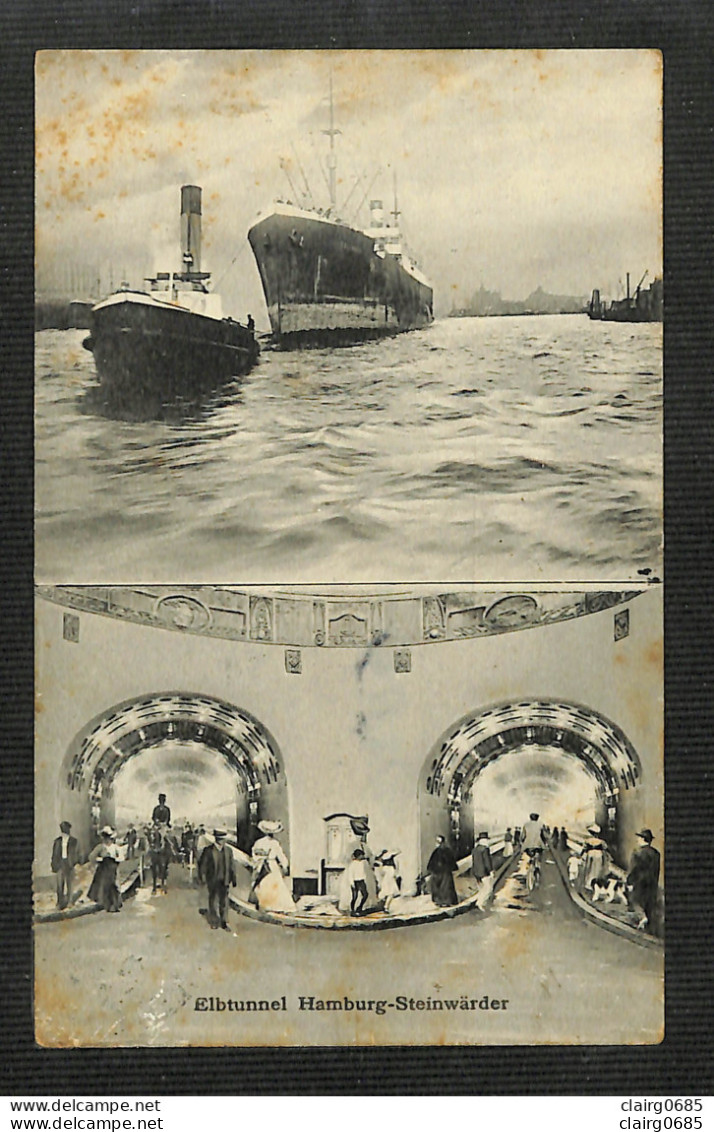 ALLEMAGNE - HAMBURG - Elbtunnel Hamburg-Steinwarder - 1912 - 2 Vues - Andere & Zonder Classificatie