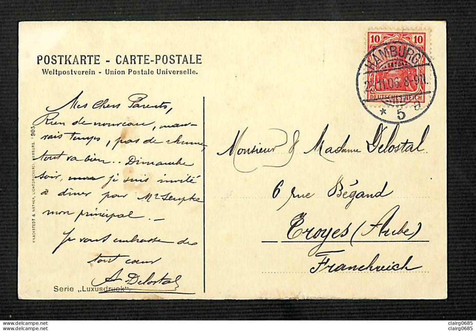 ALLEMAGNE - HAMBURG - HAMBOURG - Kaiser Wilhelm Hafen - 1906 - Other & Unclassified