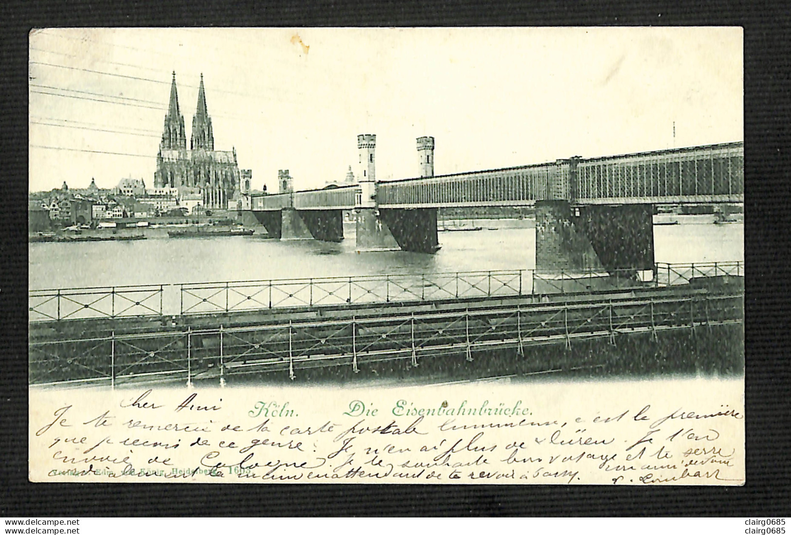 ALLEMAGNE - KOLN - COLOGNE - Die Eisenbahnbrucke - 1900 - RARE - Koeln