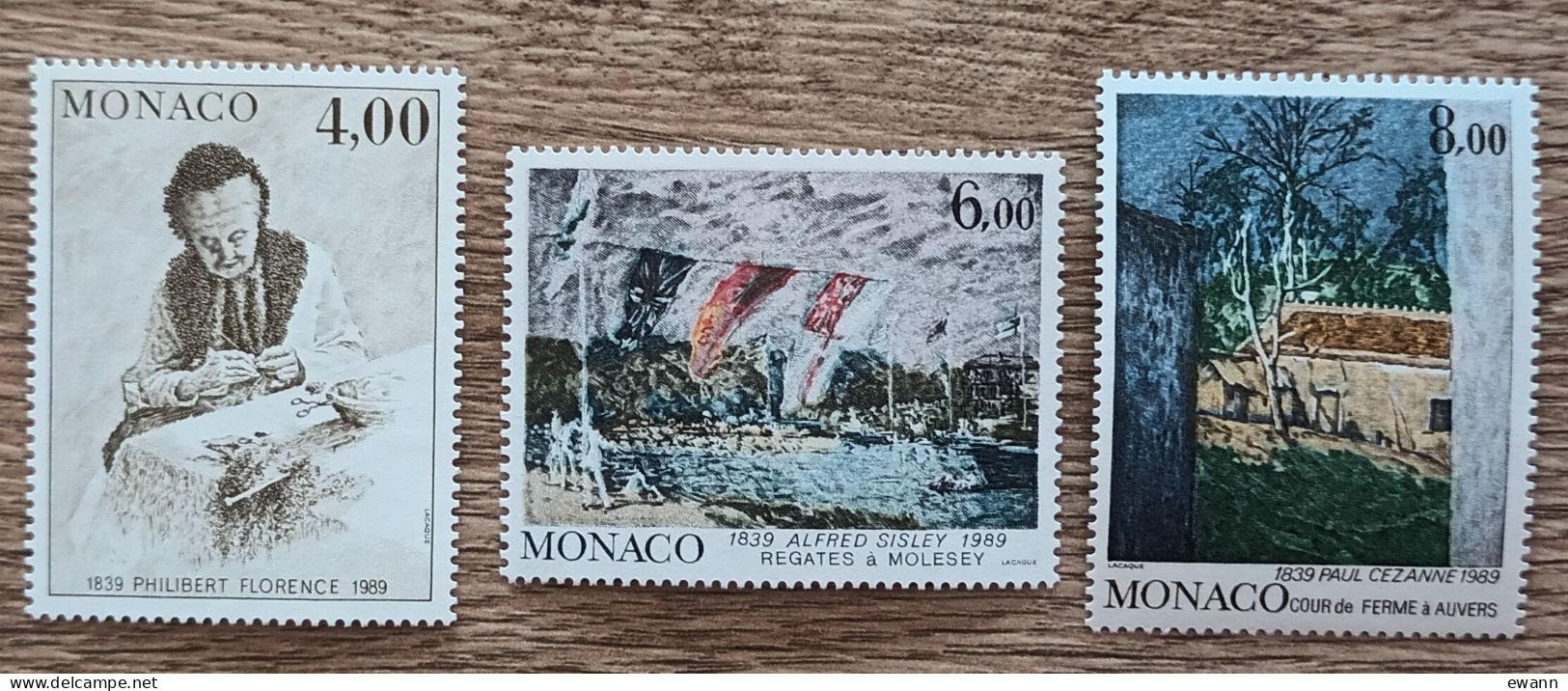 Monaco - YT N°1693 à 1695 - Peintres Célèbres - 1989 - Neuf - Unused Stamps