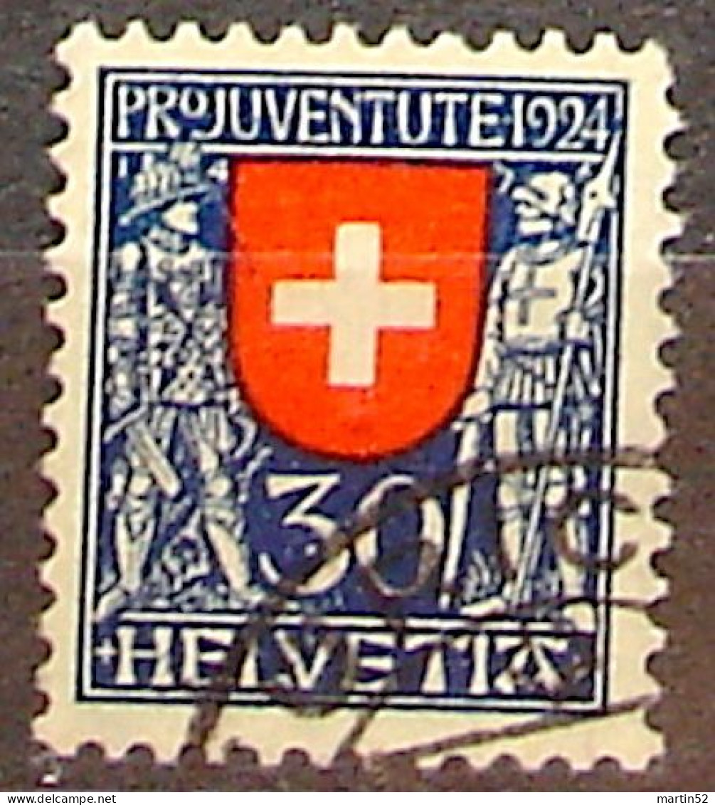 Schweiz Suisse Pro Juventute 1924: Soldaten XIV+XV Jhdt. Zu WI 32 Mi 212 Yv 217 Mit Eck-⊙ ZÜRICH (Zumstein CHF 20.00) - Oblitérés