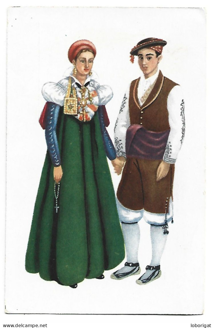 NOVIOS ALDEANOS CON LOS ANTIQUISIMOS TRAJES DE CEREMONIACORRPIRINEO ARAGONES.-  ANSO - HUESCA.- ( ESPAÑA ) - Huesca