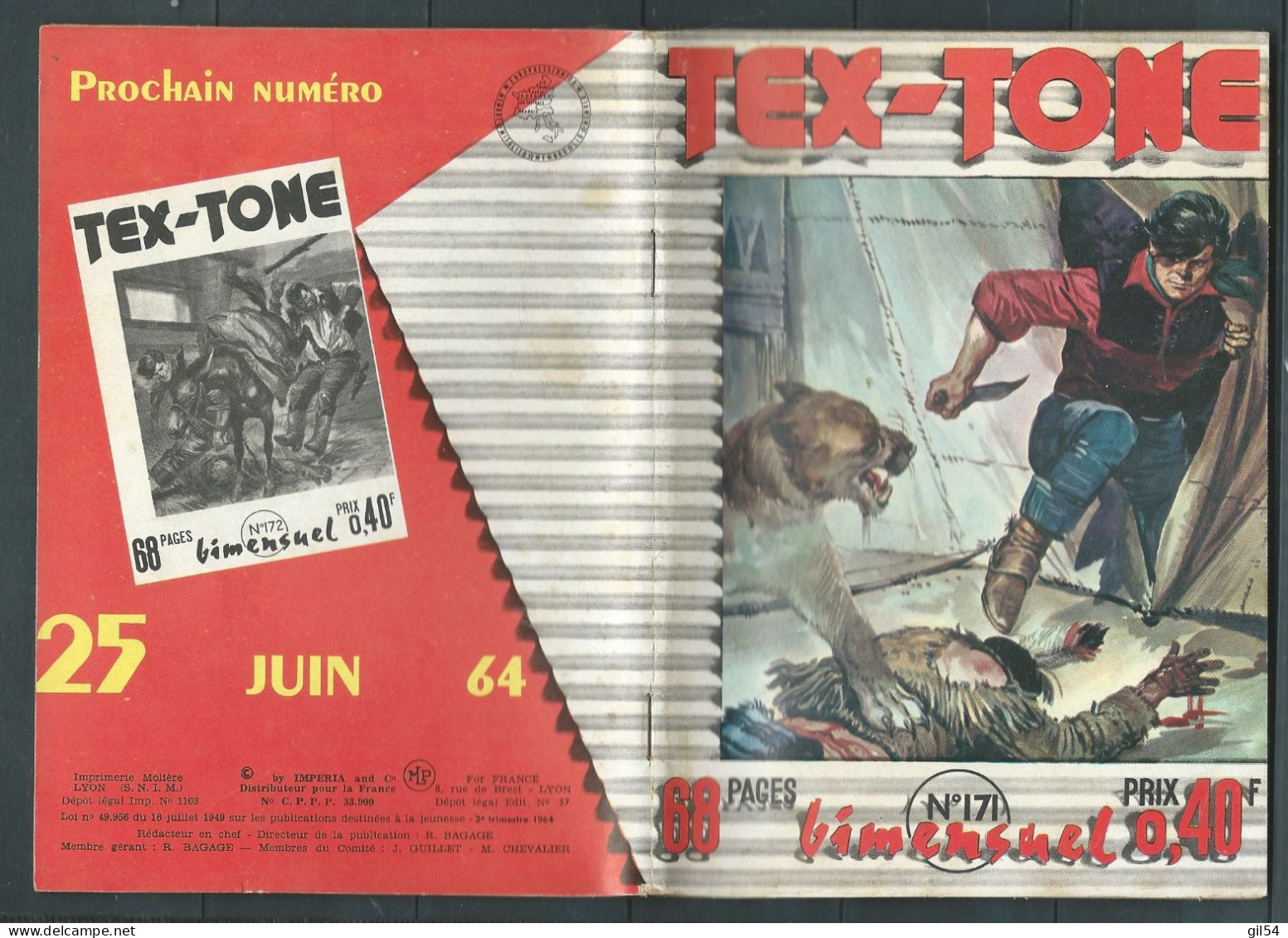 Tex-Tone  N° 171 - Bimensuel  " Bienfait De La Magie    " - D.L.  2è Trimestre 1964 - Tex0501 - Kleine Formaat