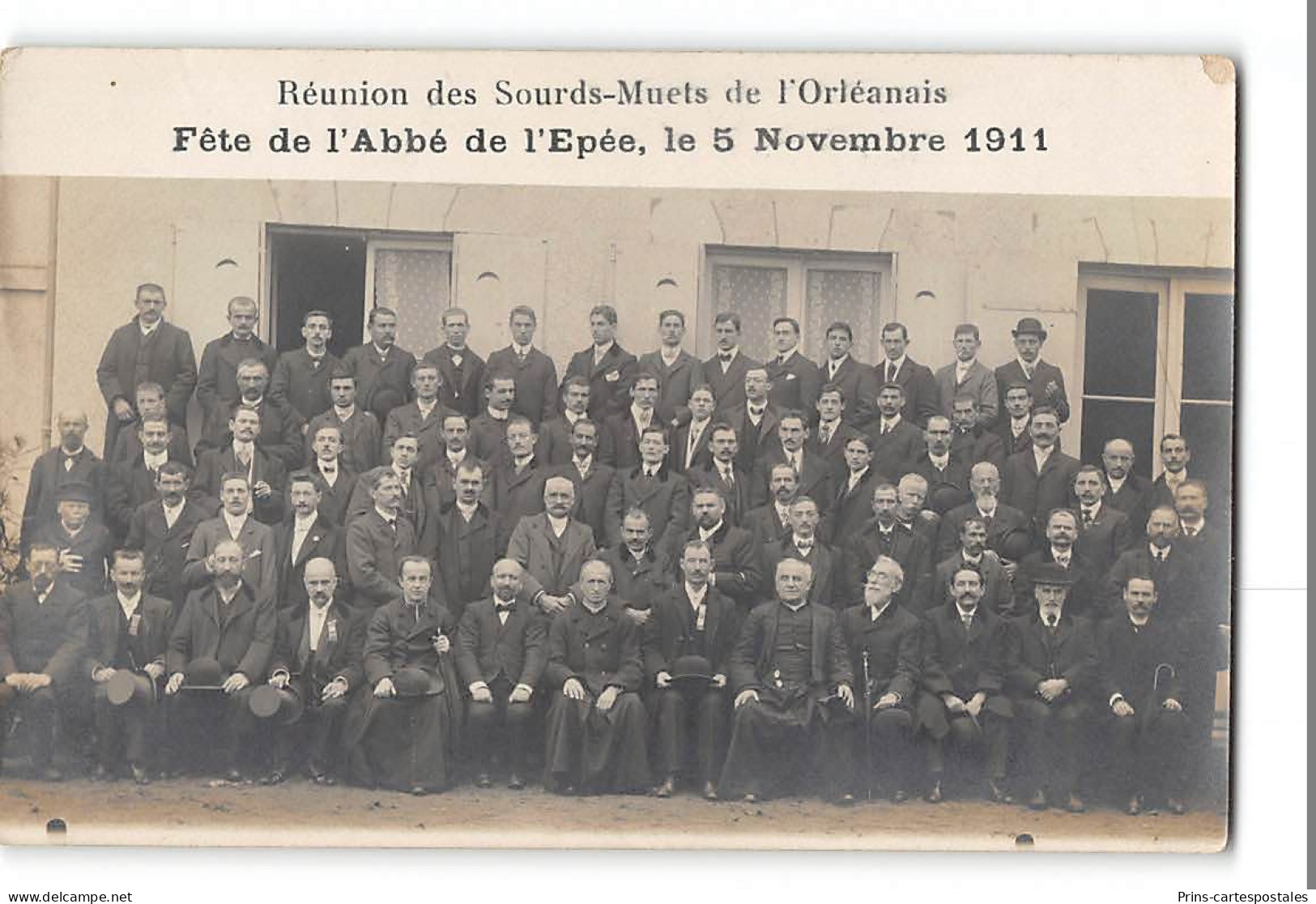 CPA 45 Orleans Carte Photo Réunion Des Sourds Et Muets De L'Orléanais Fête De L'Abbé De L'Epée 5 Novembre 1911 - Orleans