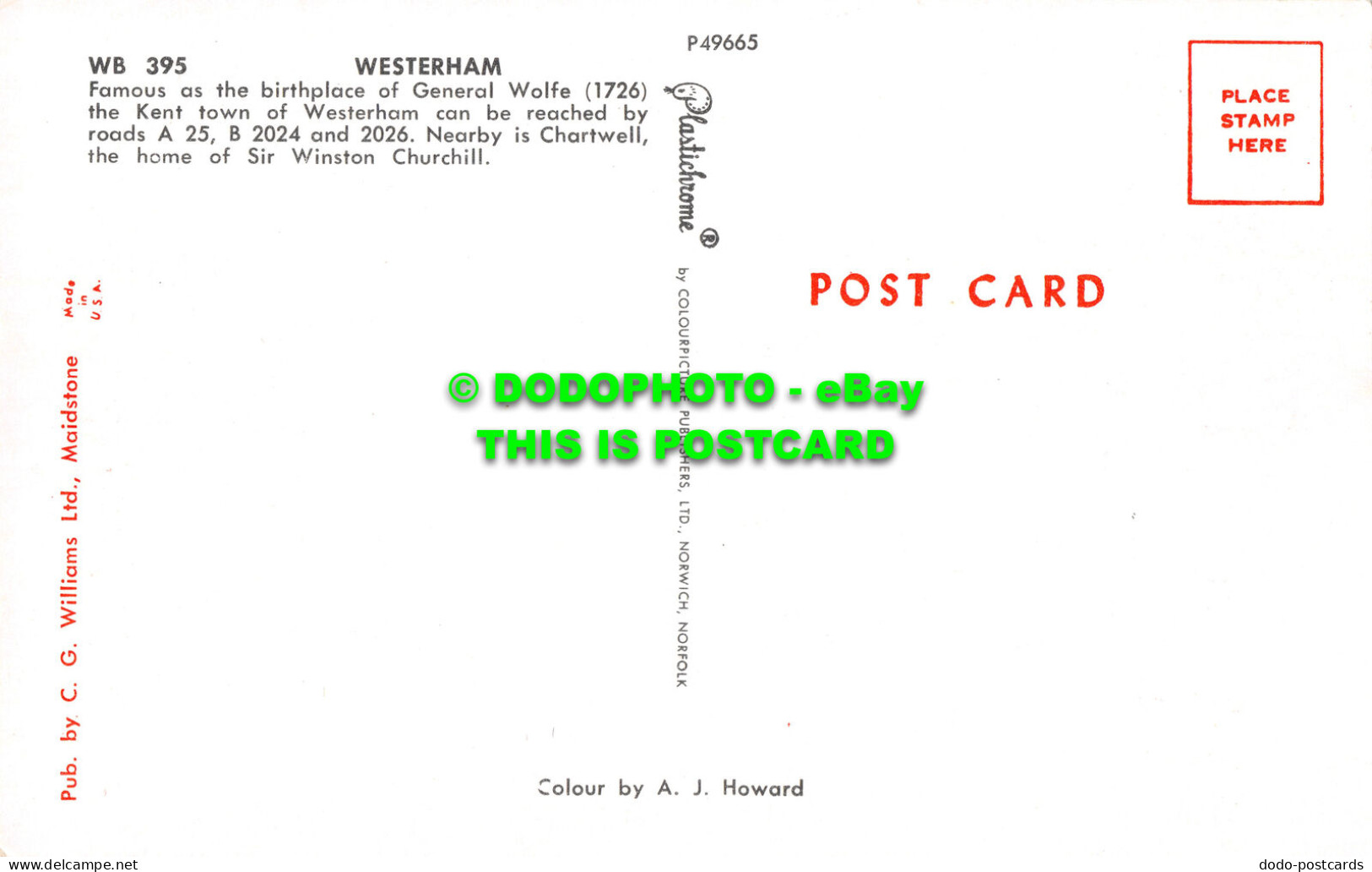 R529281 WB 395. Westerham. C. G. Williams. Plastichrome. Colourpicture Publisher - Wereld