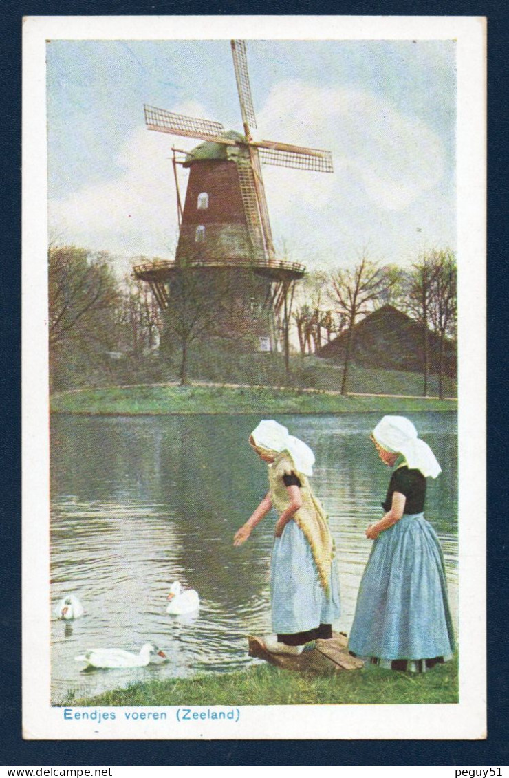 Zeeland. Jeunes Filles En Costumes Traditionnels Et Moulin à Vent. Lot De 2 Cartes - Altri & Non Classificati