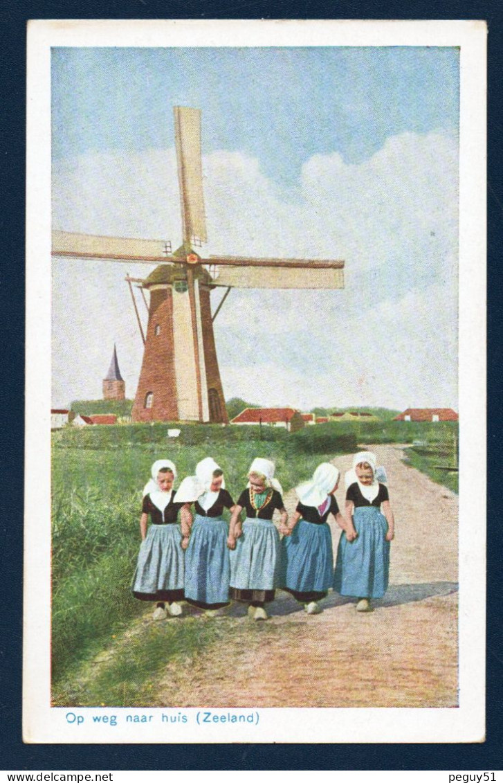 Zeeland. Jeunes Filles En Costumes Traditionnels Et Moulin à Vent. Lot De 2 Cartes - Sonstige & Ohne Zuordnung