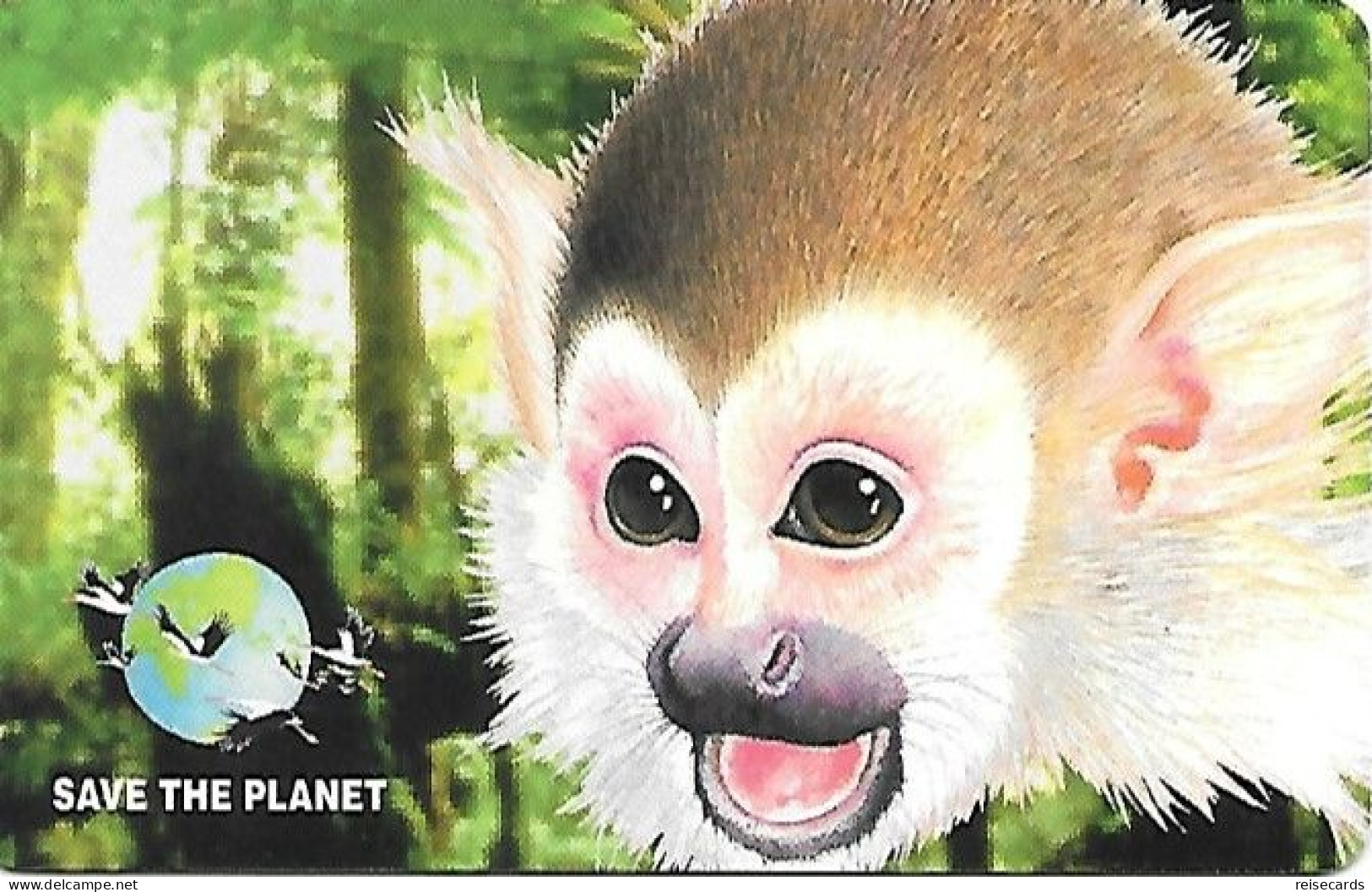 Italy: Prepaid GlobalOne - Save The Planet 5, Totenkopfäffchen - [2] Sim Cards, Prepaid & Refills